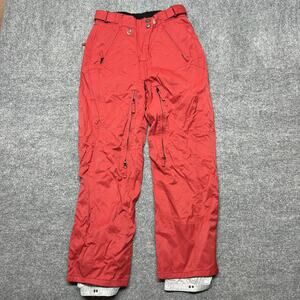Powder Room Snow Pants Womens Medium Red Ski Snowboard Adjustable Waist
